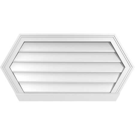 Ekena Millwork Half Round Surface Mount PVC Gable Vent w/ 2"W x 2"P Brickmould Sill Frame, 34"W x 17"H GVPHR34X1703SN